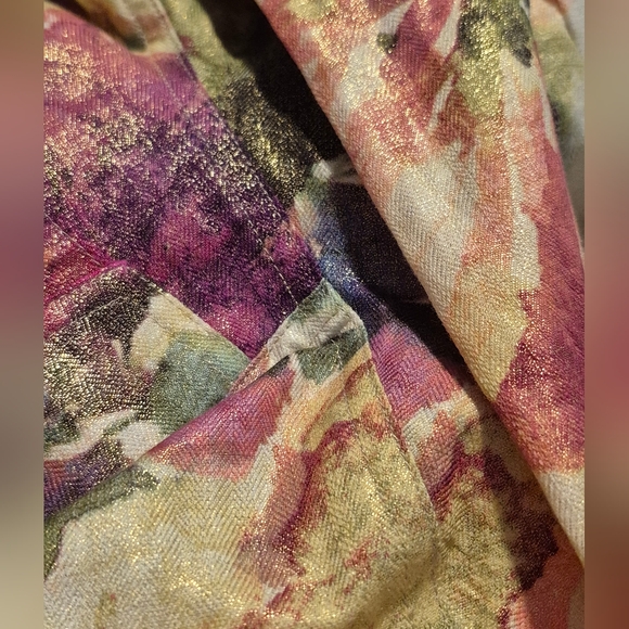 Chico's Floral Watercolor Atalia Shimmer Jacket Size 2 (Chico's 2)/L NWOT *Mint - Picture 12 of 12